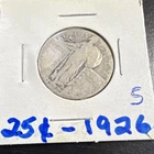 1926 Standing Liberty Quarter 25C Silver 0.9 Fineness Circulated Ungraded