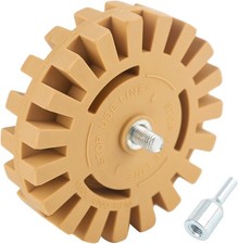Rubber Eraser Wheel,Decal Remover Wheel - 4 inch Slotted Edge Rubber...
