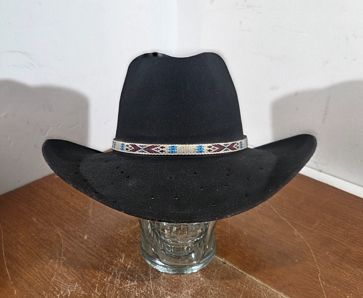 Women\'s Black Felt Cowboy Hat with Slim Band Black Felt Cowboy Hats for Women for sale | eBay main image 3