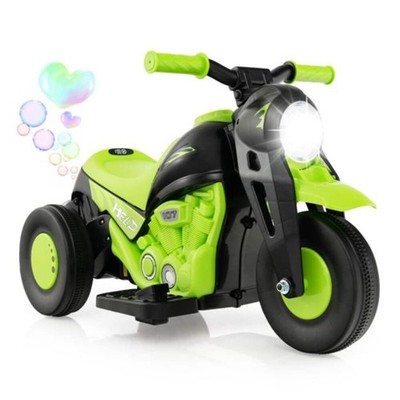 6V Elektro Kinder Aufsitz Motorrad mit Seifenblasenmaschine - Grün