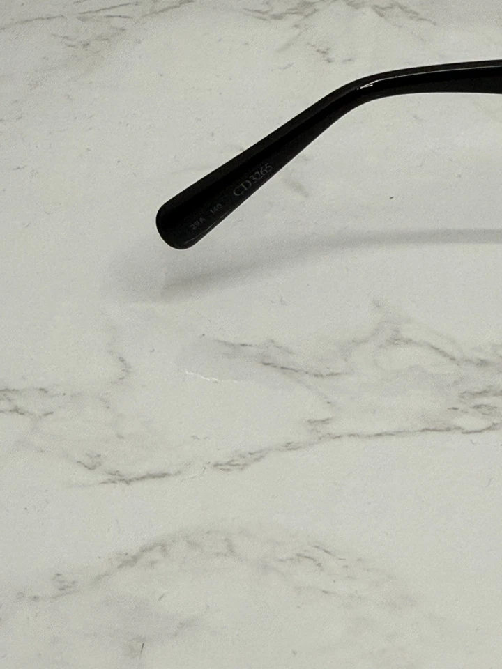 Monturas de gafas negras brillantes CHRISTIAN DIOR CD3265 29A 140 mm hechas en Italia Foto 4 de 4