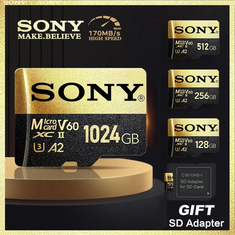 Sony Micro SD Card 1TB 512GB 256GB 128GB TF Card Class 10 High Speed Flash - Image 3 of 4