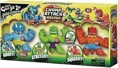 EXCLUSIVE Heroes of Goo Jit Zu Dino Power Mega 3 Pack Chomp Attack