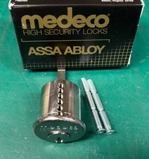 Medeco High Security Original 00 Air Keyway Rim Cylinder Satin Chrome 26