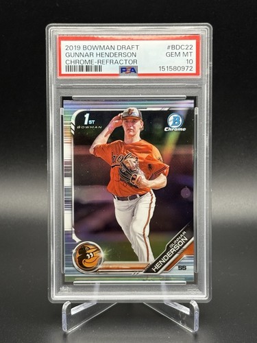 2020 Bowman Draft Chrome Gunnar Henderson Refractor #BDC22 Orioles PSA 10