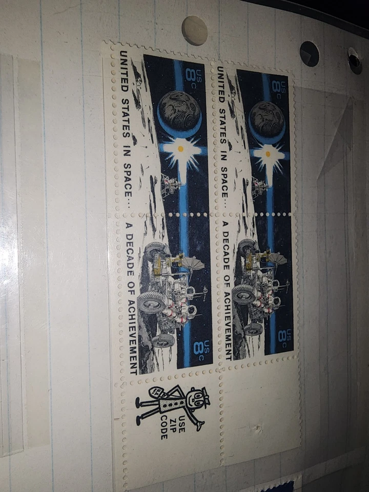 1971 Space Achievement Block of 8c Postage Stamps, Scott# 1434-1435 Unused -I1 - Image 4 of 4