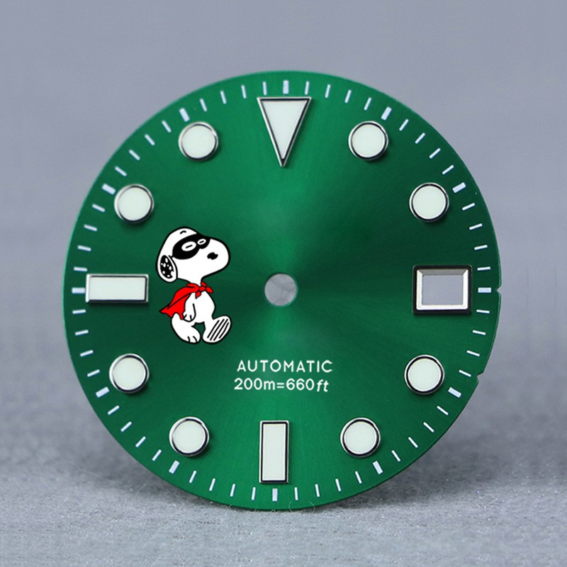 NAO・SNOOPY Matte black for Sub Snoopy Cartoon dial , 28.5mm diameter