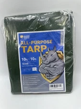 GUARD SHIELD Heavy Duty Tarp 10x10 Feet Green Multi Purpose Thick Waterproof Pol