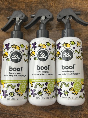 SoCozy Kids Boo! Lice Leave-in Spray 8 fl oz - New - 3 Pack