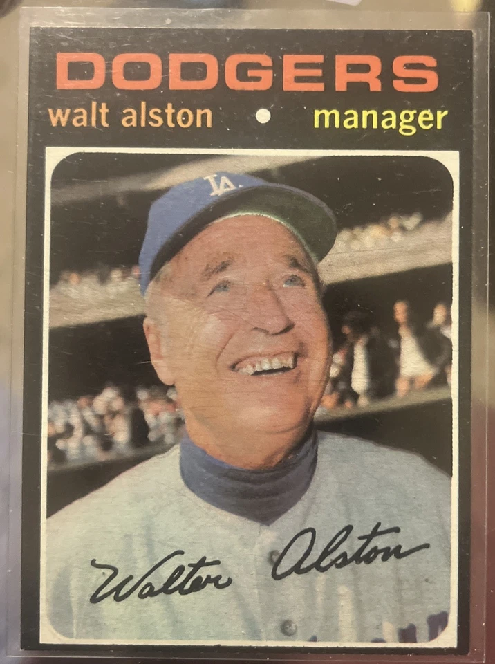 1971 Topps #567- Walt Alston Manager Long Time Dodger Coach HOF LAD NEAR-MINT+ - Image 2 of 4