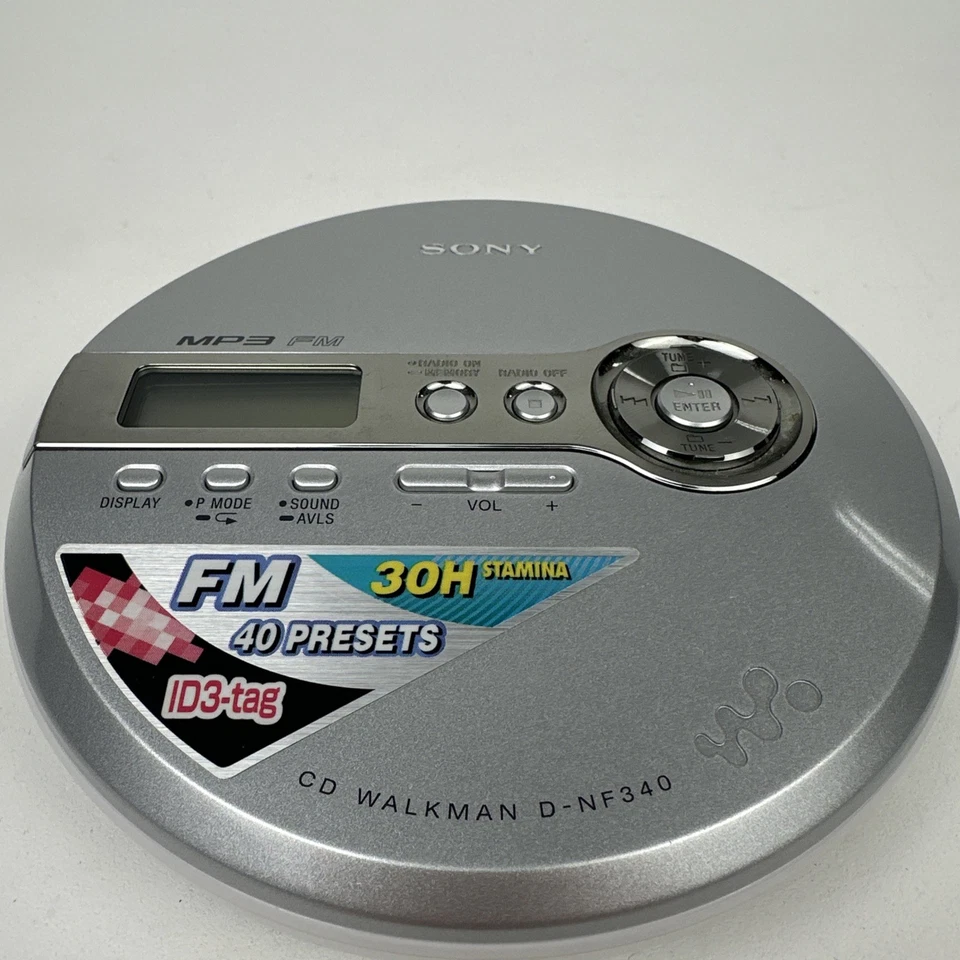 Sony D-NF340 Compact Disc Walkman MP3 FM Radio CD Player GETESTET FUNKTIONIERT sehr gepflegt