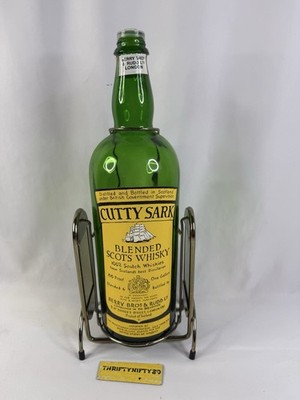 Vintage Cutty Sark 1 Gallon Scotch Whisky Bottle Metal Swing Cradle Dispenser