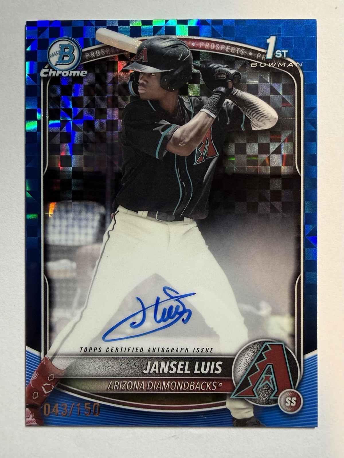 2025 Bowman - Chrome Prospect Auto Jansel Luis #CPA-JLU Blue X-Fractor /150