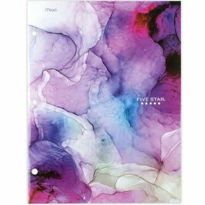 Five Star Lava Portfolio Violet Bloom, 3-Hole Punch, 4-Pocket Folder
