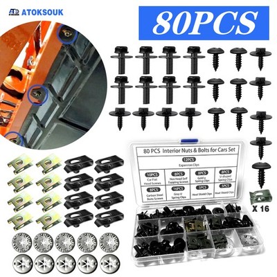 80pcs For Nissan Cube Body Bolts U-nut Clips Engine Under Splash Shield Guard