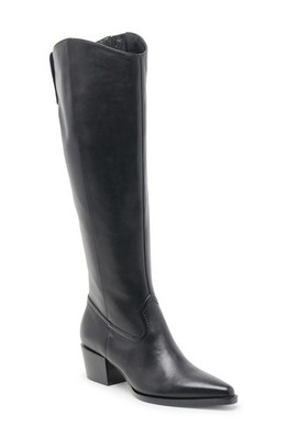 Dolce Vita Women's Water Resistant Boot, Black Leather H2O, Size 7