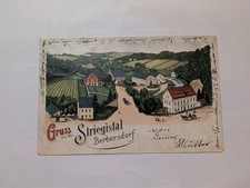 Striegistal Berbersdorf Ansichtskarte Farblithografie gelaufen Bahnpost Chemnitz