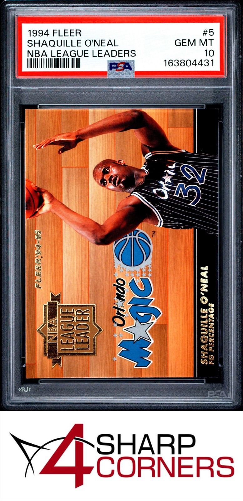 1994 FLEER NBA LEAGUE LEADERS #5 SHAQUILLE O'NEAL HOF PSA 10