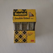 Scotch Double-sided Tape,with Dispenser,Permanent,1/2"x250" ,3/PK