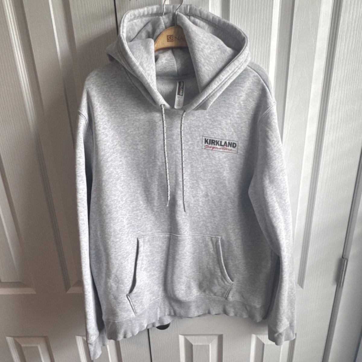 Pull Homme Kirkland Signature Col V Gris – Taille 2XL – Très Bon état (coton, Manches Longues)