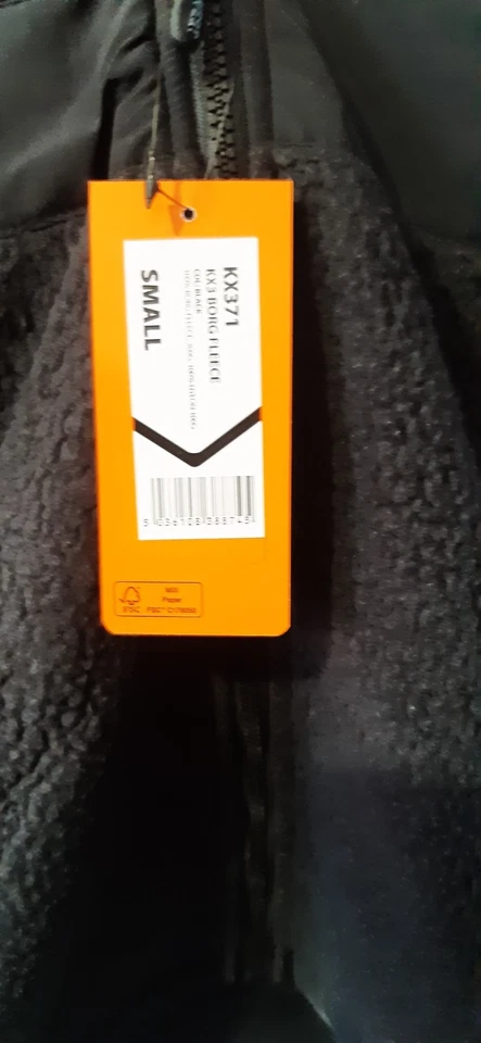 New Portwest KX371 Borg hooded fleece colour is black size small (NEW) - Image 3 of 4