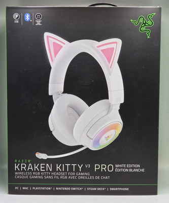 Razer Kraken Kitty V3 Pro Wireless Gaming Headset Mercury White RGB Bluetooth