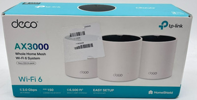 3 Pack TP-Link DECO  574Mbps Whole Mesh WiFi 6 System DECO X55 - White