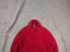 Vintage 90's Polo Ralph Lauren Red Logo Cotton Half-Buttoned Jumper Pullover