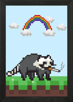 Racoon Break Gerahmtes Wandbild Poster Leinwanddruck Bild