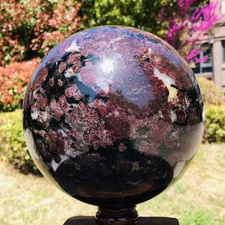 18.37LB Natural Firework Stone Quartz Sphere Crystal Ball Healing Decorati