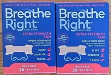 Breathe Right Extra Strength Nasal Strips Tan, 26 Strips Each (2-Pack)