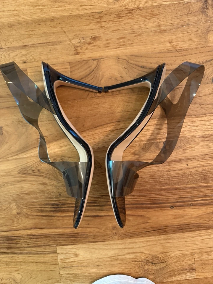 Gianvito Rossi Metropolis preto PVC 85 tamanho 40.5 - Imagem 3 de 4