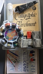 GT-Set-For-Group-Calligraphy-Ink-Pens-Tips-Color-Wheel-Book-Paper-New-And-Used