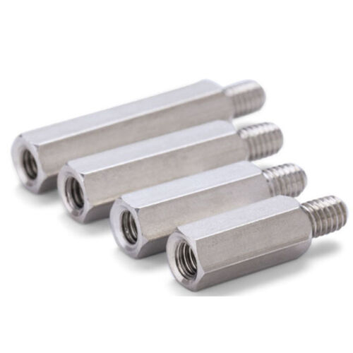 M6 Stecker-Buchse 304 Edelstahl Sechskantsäule Abstandsstütze Distanzhalter Schrauben Mutter - Bild 3 von 4