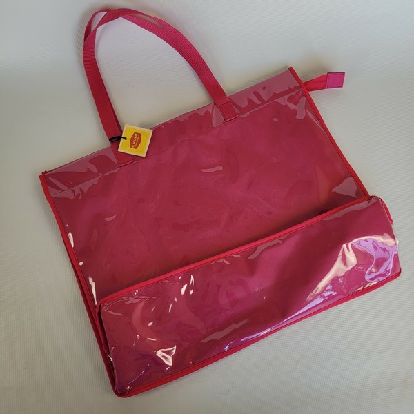 Bolso de Mano El Market-Colombia Asas Plástico Rosa Cierre Cremallera