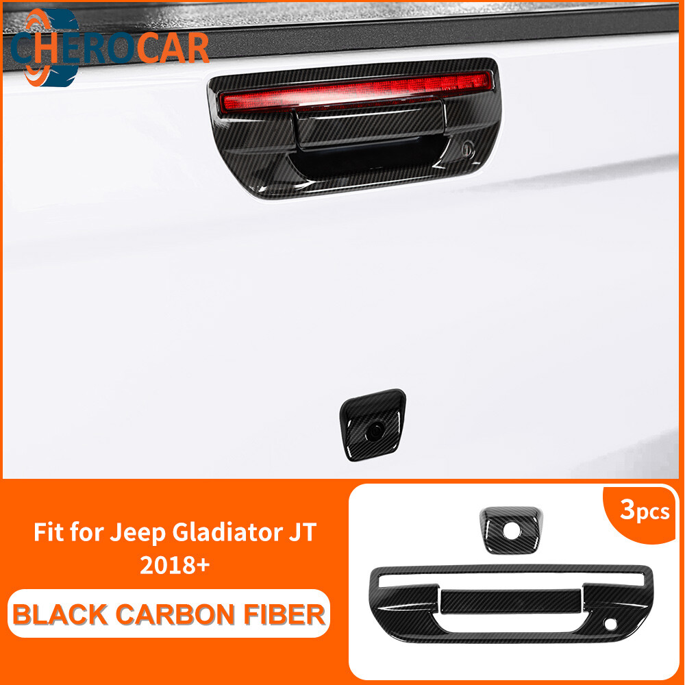 Carbon Fiber Tailgate Handle Cover for Jeep Gladiator JT Accessories
