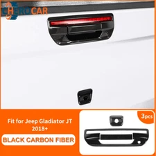 Carbon Fiber Tailgate Door Handle Decor Cover For Jeep JT Gladiator Accessories