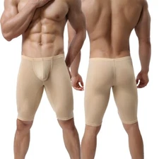 Ultra Thin Men Long Johns Sports Transparent Sexy Soft Breathable Underwear