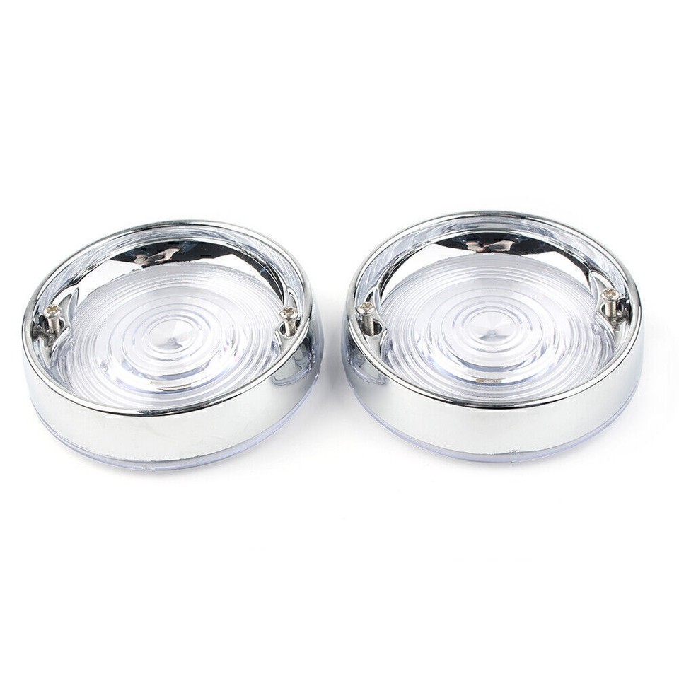 2x Turn Signal Bezels Clear Lens Cover&Trim Rings For Harley Touring