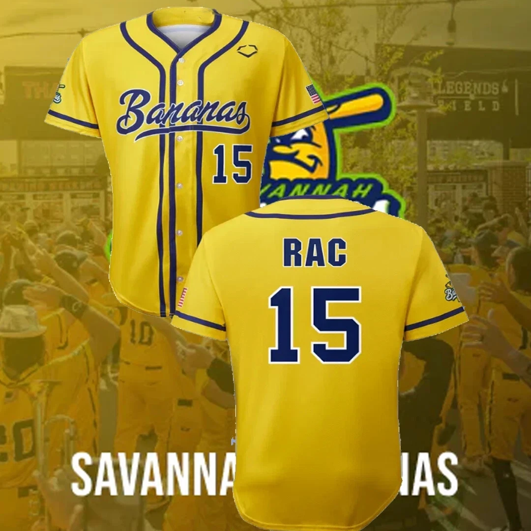RAC 15 Savannah Bananas Jersey Baseball SHIRT All sizes S to 6Xl