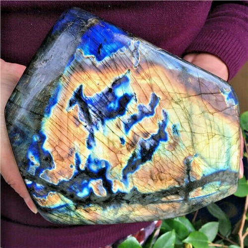 9.15LB  Natural  Crystal Labradorite Rock Polishing Rough Stone Sample  U918 - Picture 3 of 9