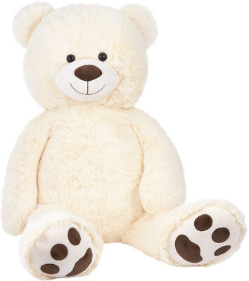 BRUBAKER XXL Teddy Bear 40 Inches - Soft Toy - Plush Cuddly Toy - White