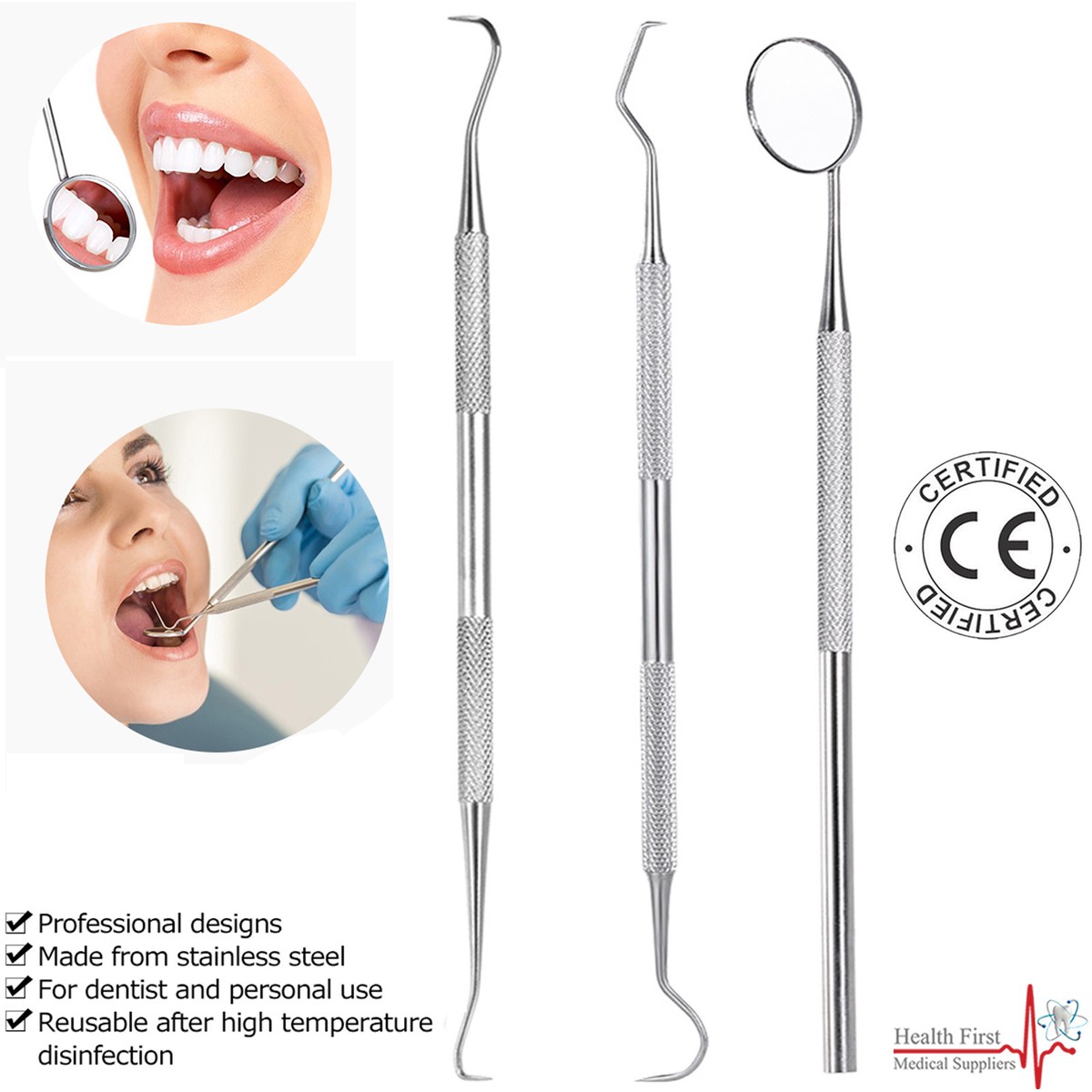 Dental Tartar Calculus Plaque Remover,Tooth Scraper, Dental Mirror & Scaler Set – Biblioteca Nacional De Angola