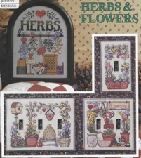 HERBS & FLOWERS--Jeremiah Junction--4 Designs--Counted Cross Stitch Pattern