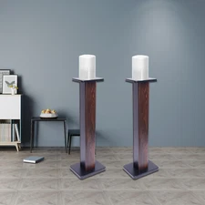Pair 36" Stability Bookshelf Speaker Stands For Most Speakers Black Walnut Color
