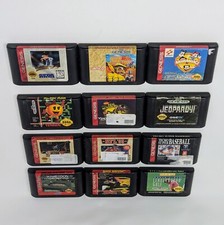 12 Games Sega Genesis - Animaniacs Race Drivin Pac Man Nickelodeon - Tested