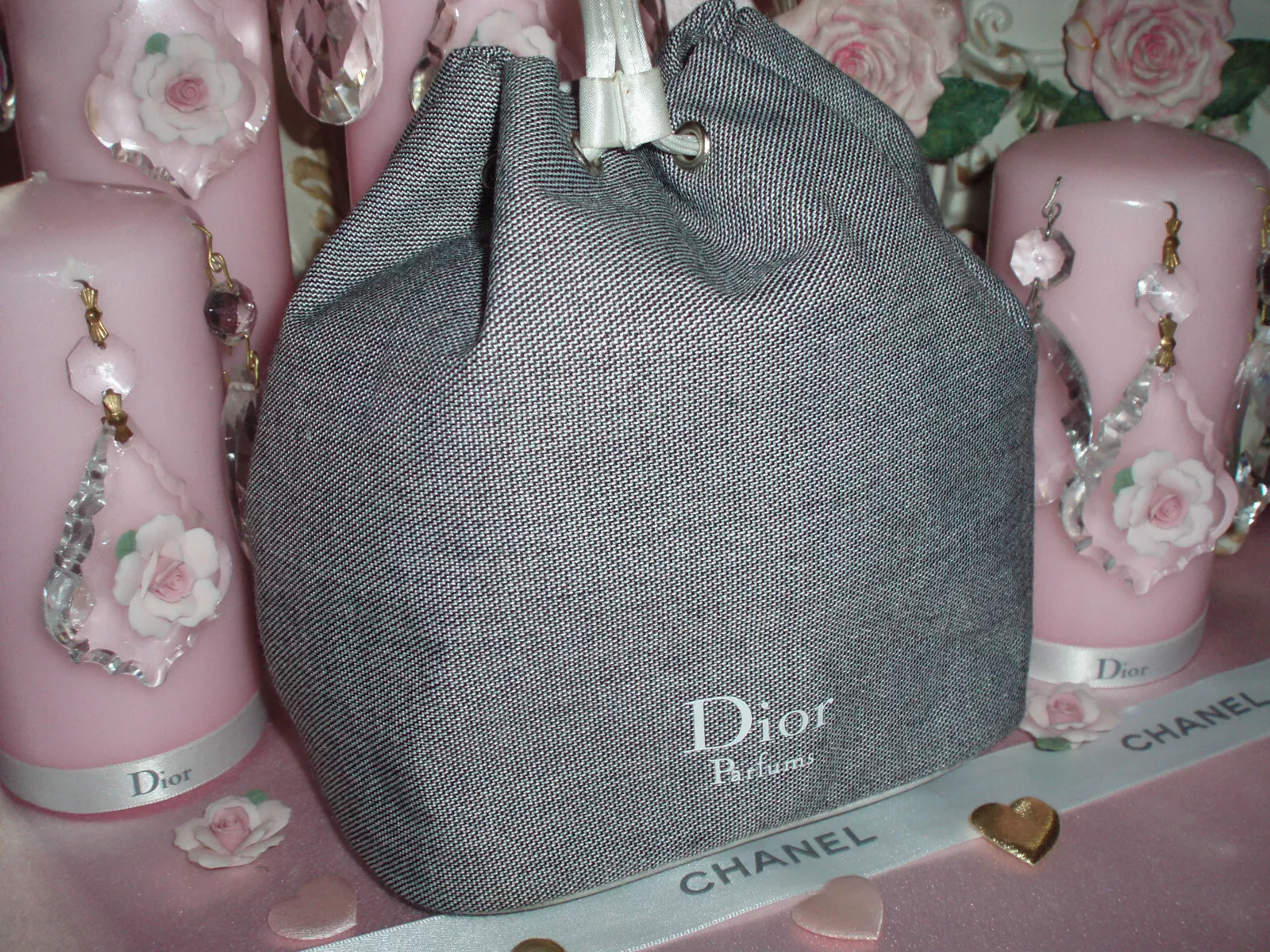 SAC à cordon 100 % AUTHENTIQUE édition limitée DIOR DENIM COUTURE BEAUTÉ MAQUILLAGE VOYAGE