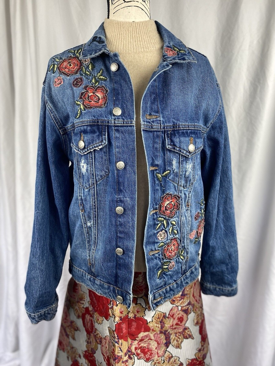 ZARA vintage flower denim jacket
