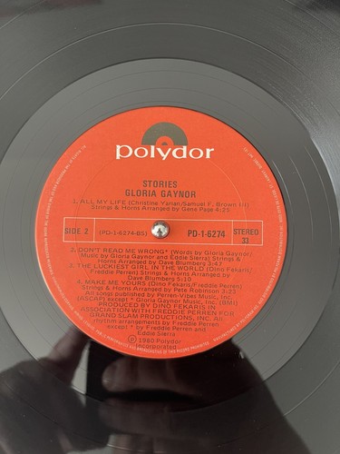 Gloria Gaynor Stories LP 1980 Disco Soul Funk 33 RPM Polydor Records PD-1-6274 - Picture 4 of 7