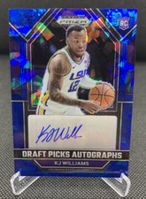 KJ Williams Rookie Auto Blue Ice /75 2023 Panini Prizm Draft Picks Basketball